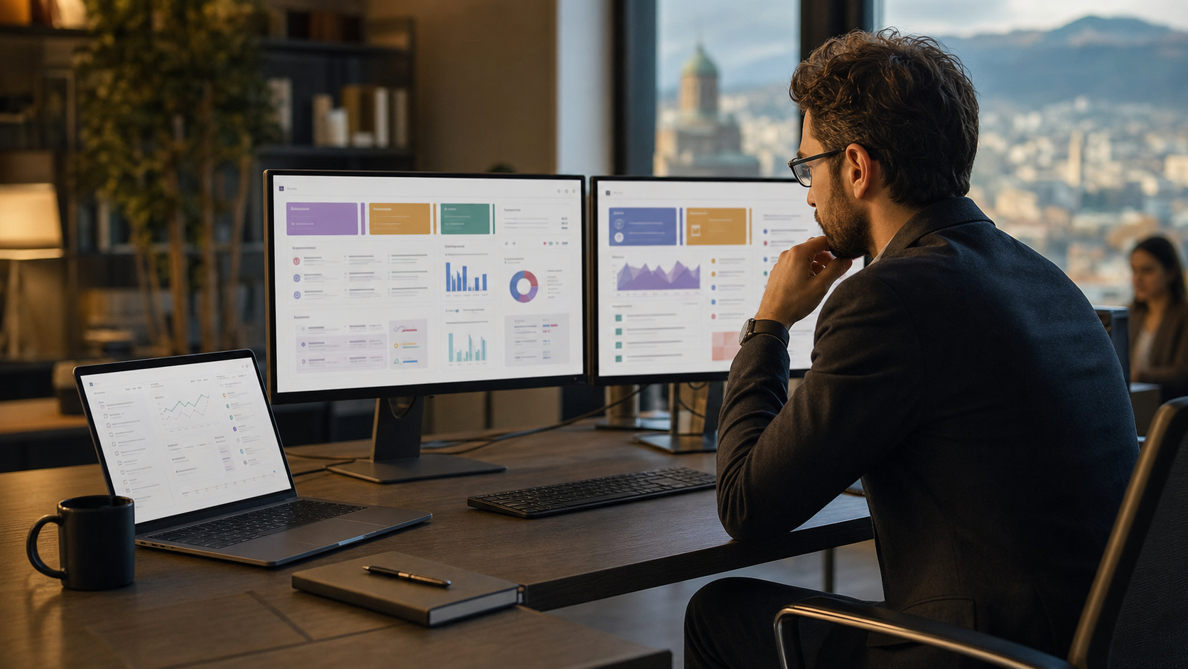 Aurevon software centre with AI workflows, cloud templates, robotics concepts, and digital products.