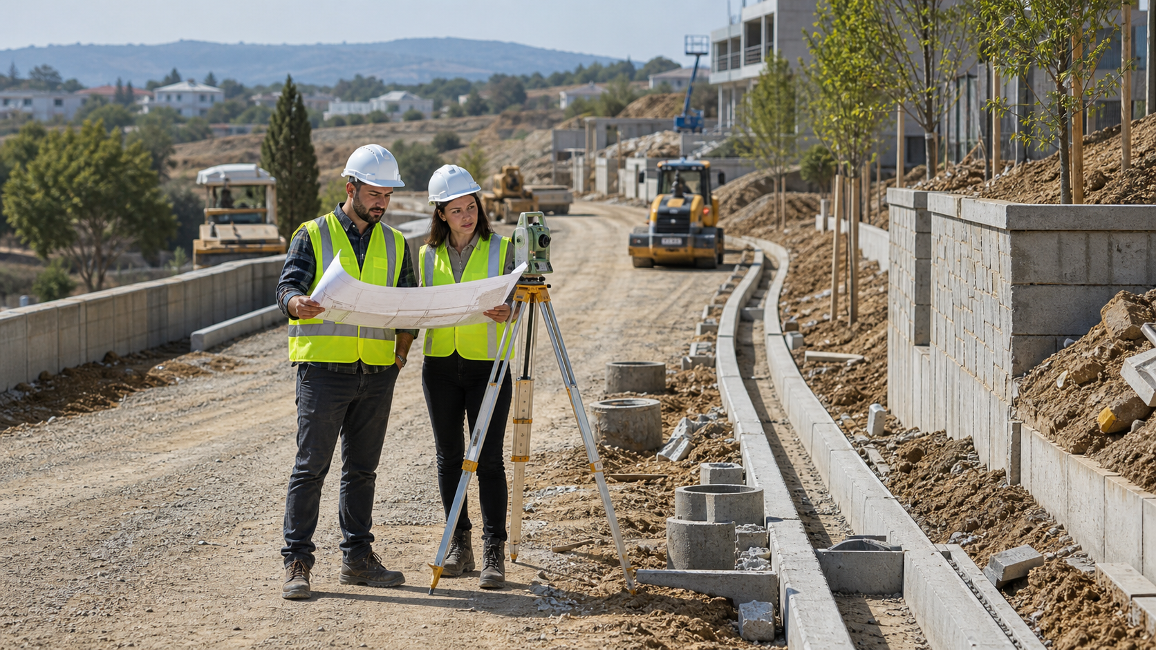 Civil infrastructure engineering for roads, utilities, drainage, and site development.